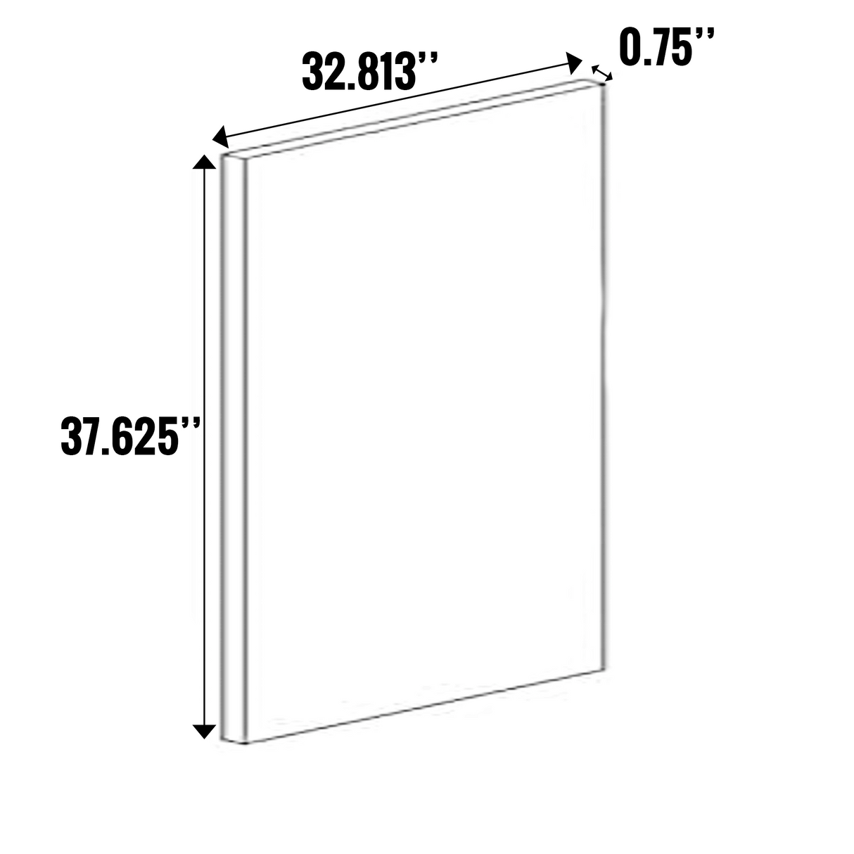 Cashmere Gloss - Base Microwave/Oven Cabinets Panel - 37.63 Inch Height x 32.81 Inch Width x 0.75 Inch Depth - M14-OCPNL-3