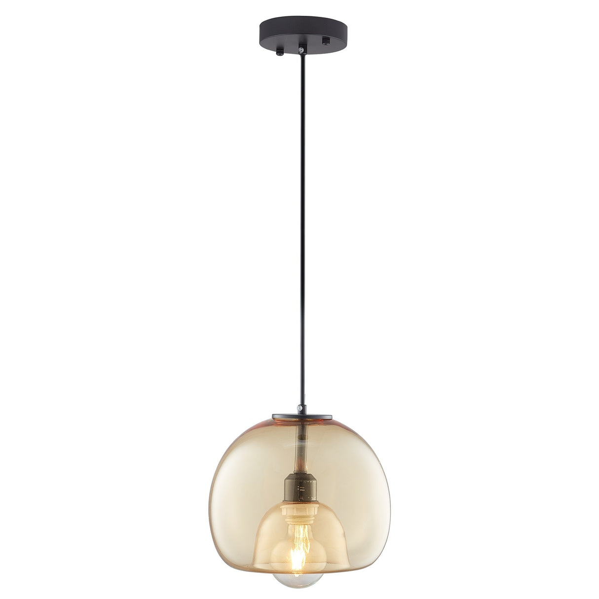 Karina Globe Glass Indoor & Outdoor Pendant Light – Amber