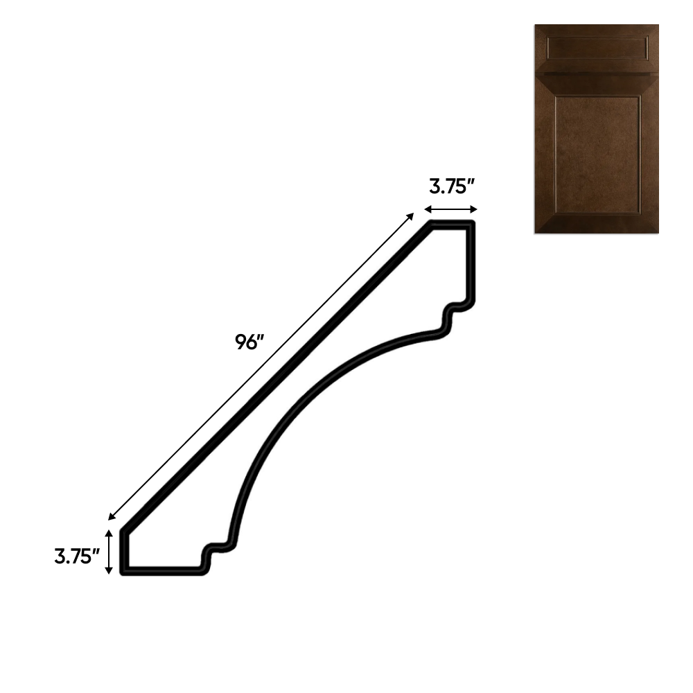 Portland Chestnut - 3.75 Inch Crown Moldings Accessories - 3.75" Width x 3.75" Height x 96" Depth