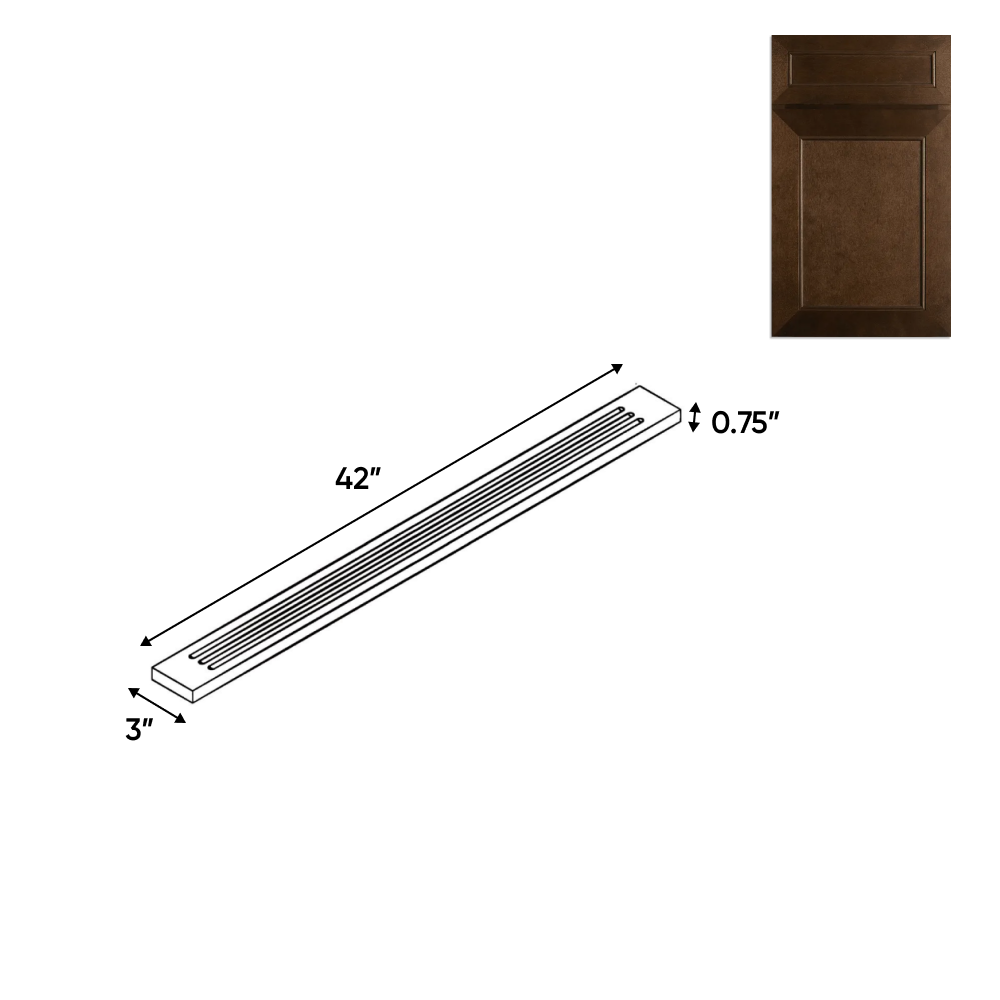 Portland Chestnut - 3 Inch Flutted Wall Fillers Accessories - 3