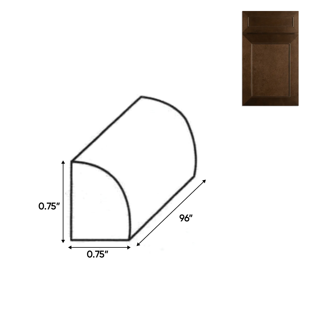 Portland Chestnut - 0.75 Inch Trims Accessories - .75" Width x .75" Height x 96" Depth