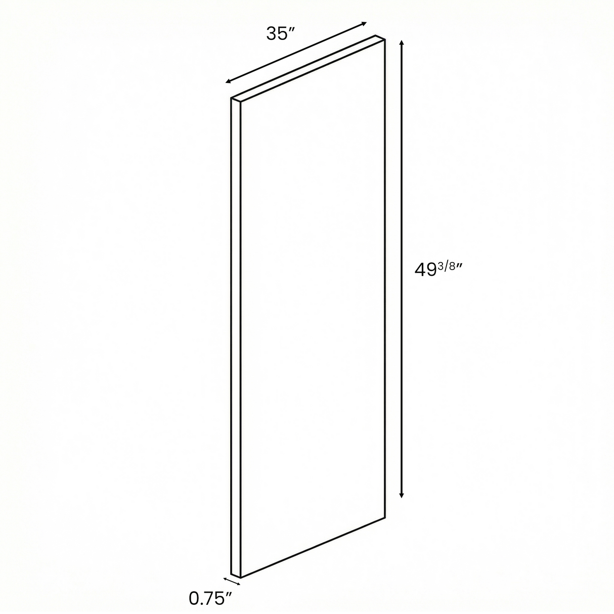 Gris Plomo Matte - Finished End Panel - 49.37 Inch Height x 35 Inch Width x 0.75 Inch Depth - M16-PNL3548