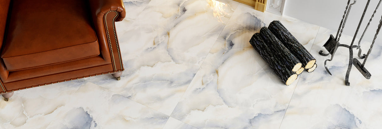 Onyx Smoke Blue Polished - Porcelain - Wall & Floor Tile