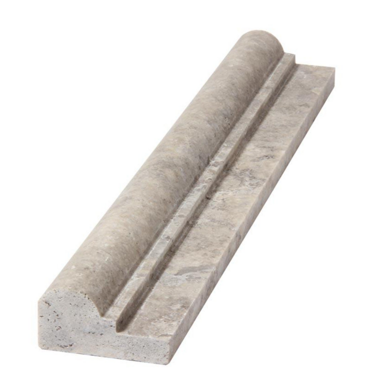 2 x 12 in Silver Ash Honed Travertine Chairrail