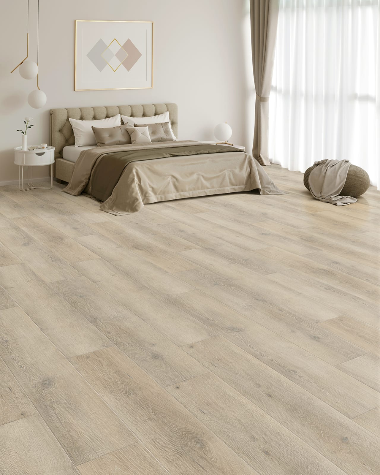WPC Luxury Vinyl Flooring, Click Lock Floating, Sandalwood Koa, 9" X 60" X 8mm, 22 mil Wear Layer - Essentials Collection (29.92 SQFT/CTN)