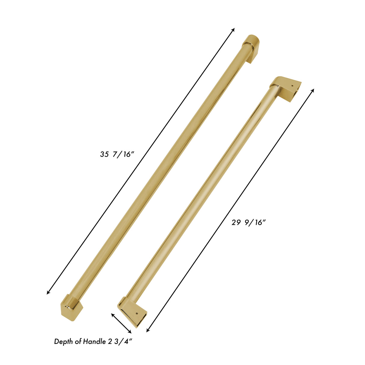 ZLINE Autograph Edition 36 in. Built-in Refrigerator Handles (Set of 3) in Champagne Bronze (RBIVHZ-CB-36)