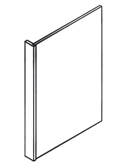 Liberty Black Shaker Oak - REP1.596 - Ref End Panel - 1.5"W x 96"H x 24"D