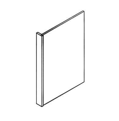 Liberty Shaker Ashen - 96 Inch End Panels Accessories - 24" Width x 96" Height x 3" Depth