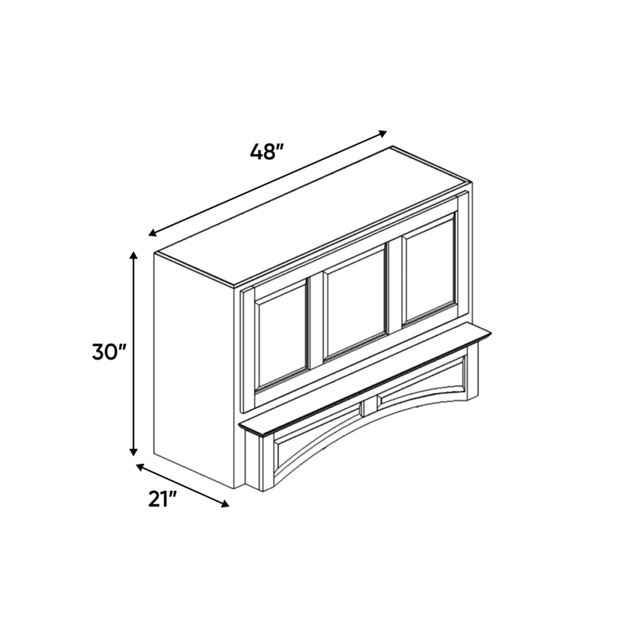 Arlington Oatmeal - 48 Inch Arched Hoods Accessories - 48" Width x 30" Height x 21" Depth