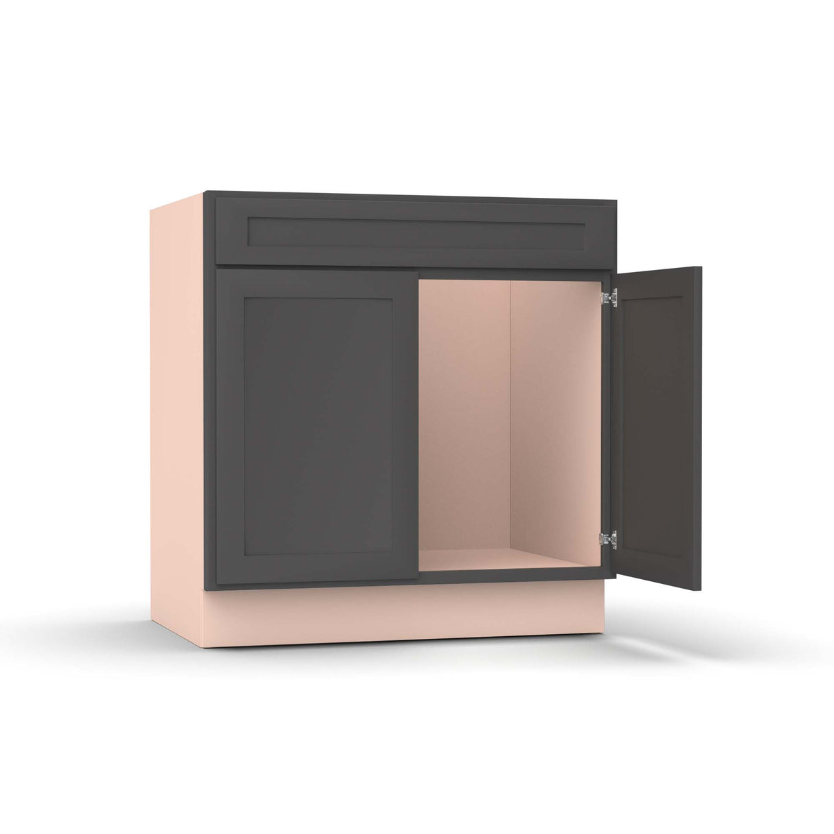 Liberty Shaker Grey - 33 Inch Sink Base Cabinet - 33" Width x 34.5" Height x 24" Depth