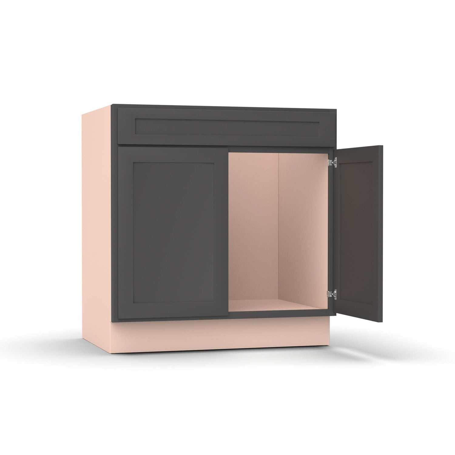Liberty Shaker Grey - 33 Inch Sink Base Cabinet - 33" Width x 34.5" Height x 24" Depth