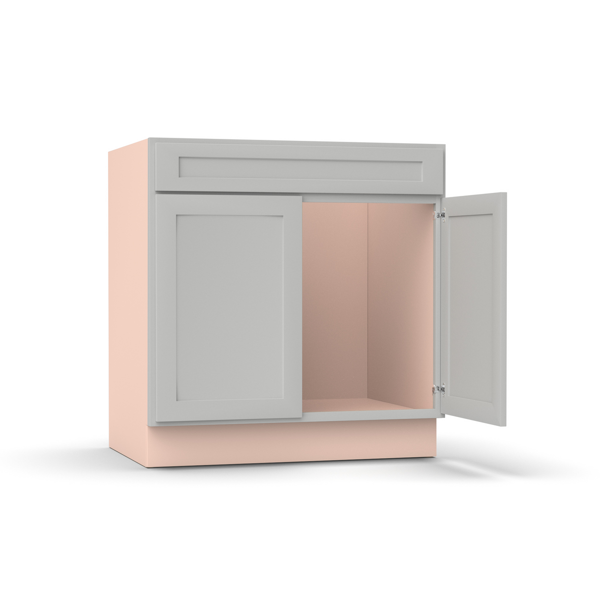 Liberty Shaker Ashen - 33 Inch Sink Base Cabinet - 33" Width x 34.5" Height x 24" Depth