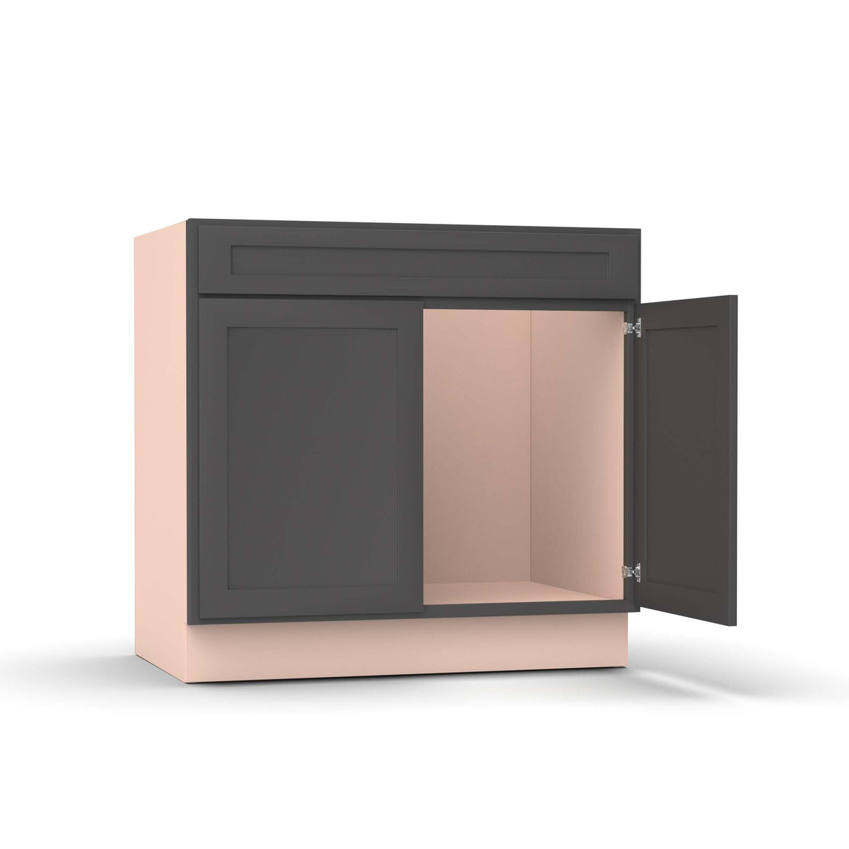 Liberty Shaker Grey - 36 Inch Sink Base Cabinet - 36" Width x 34.5" Height x 24" Depth