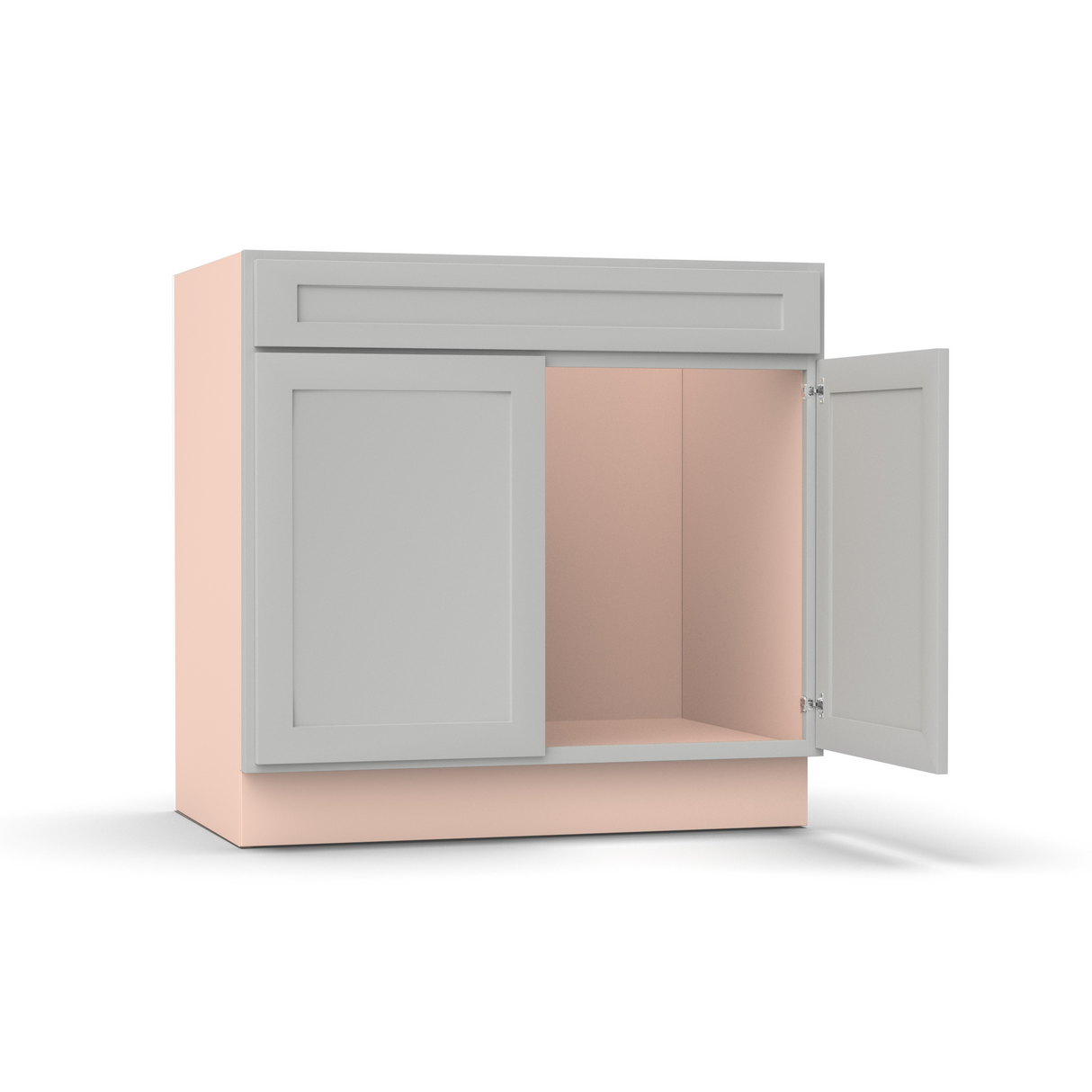 Liberty Shaker Ashen - 36 Inch Sink Base Cabinet - 36" Width x 34.5" Height x 24" Depth