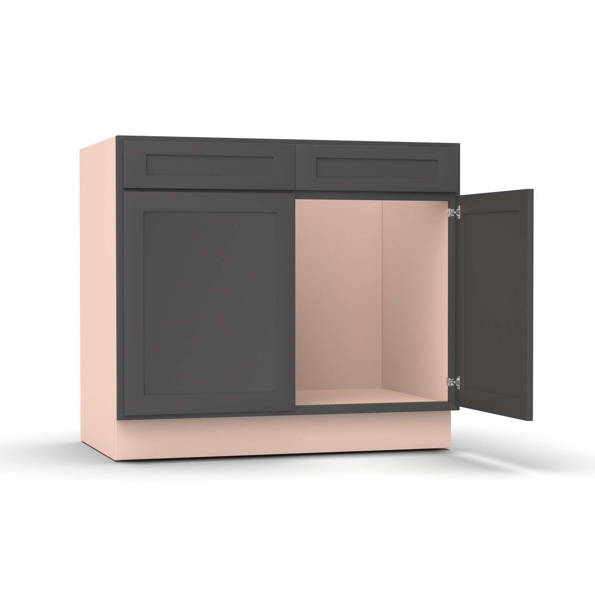 Liberty Shaker Grey - 39 Inch Sink Base Cabinet - 39" Width x 34.5" Height x 24" Depth