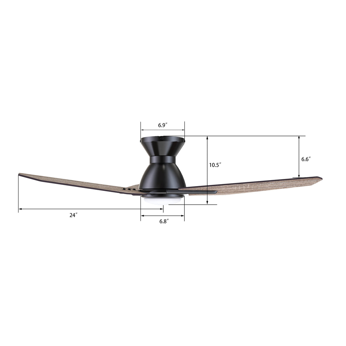 CALEN 48 inch 3-Blade Flush Mount Smart Ceiling Fan with LED Light & Remote