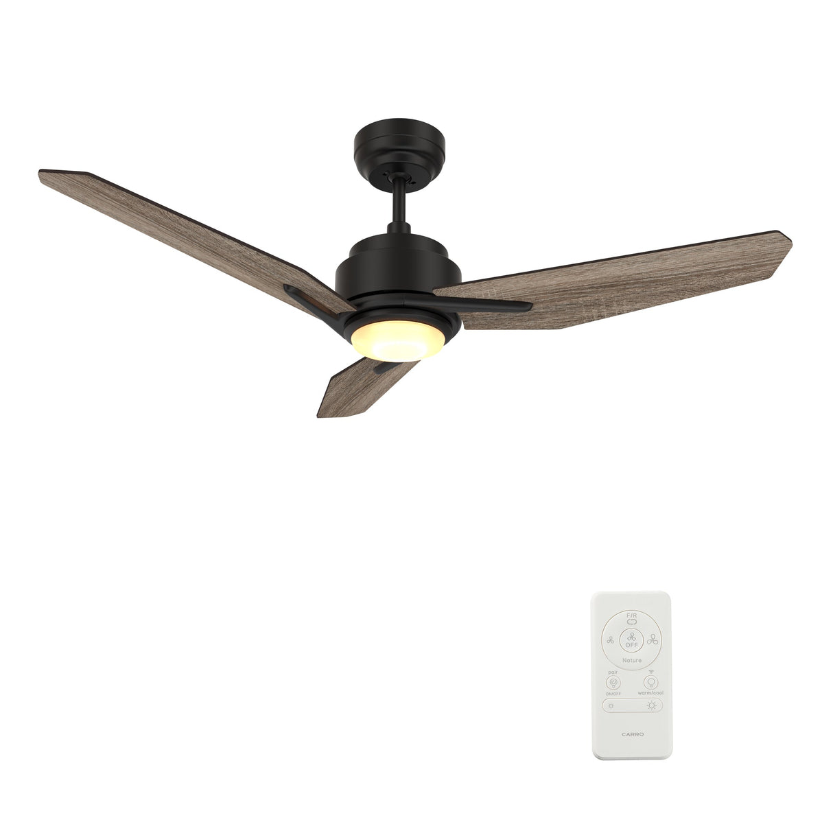 CALEN 48 In 3 Blade Smart Ceiling Fan With Integrated LED Lights With Google Home