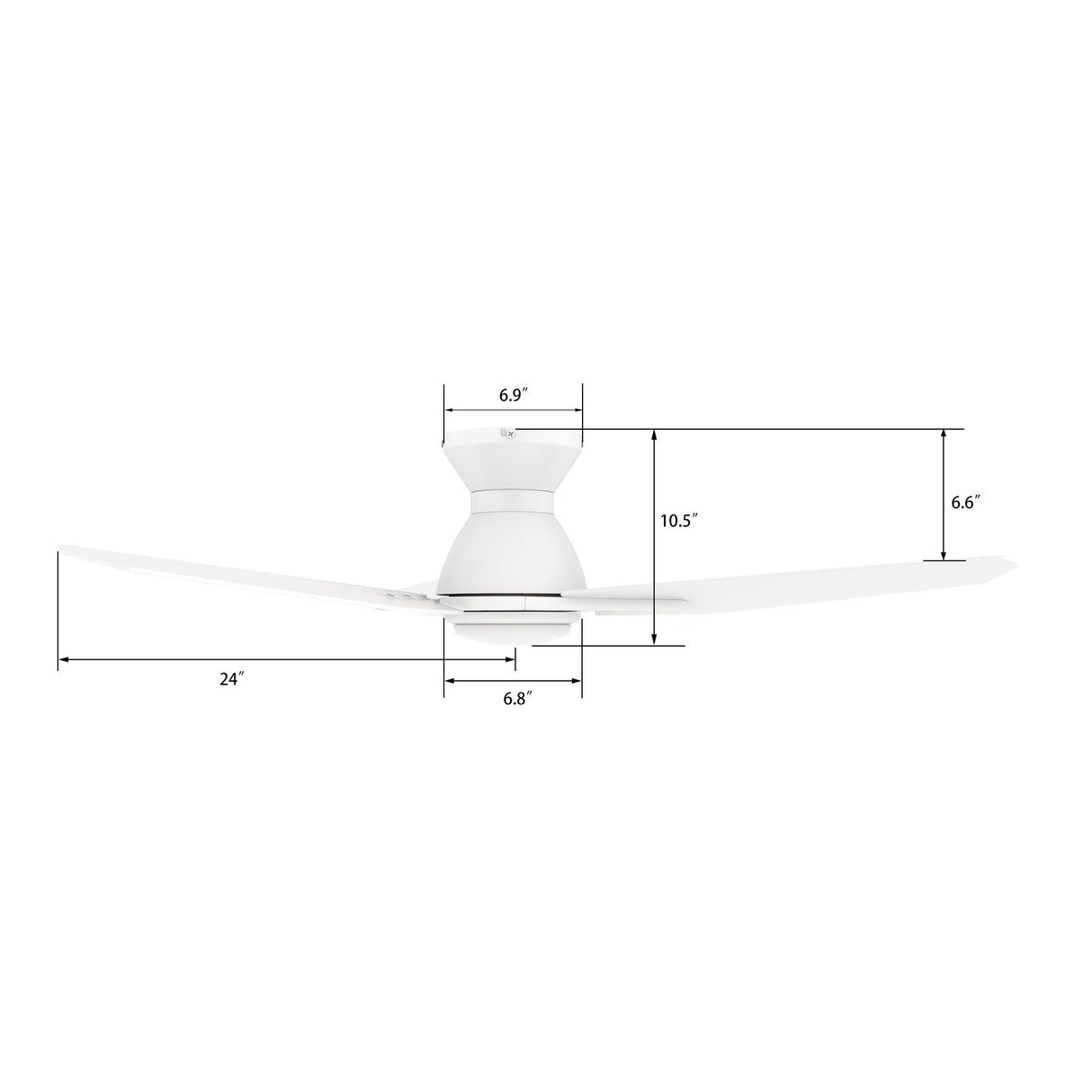 CALEN 48 inch 3-Blade Flush Mount Smart Ceiling Fan with LED Light & Remote