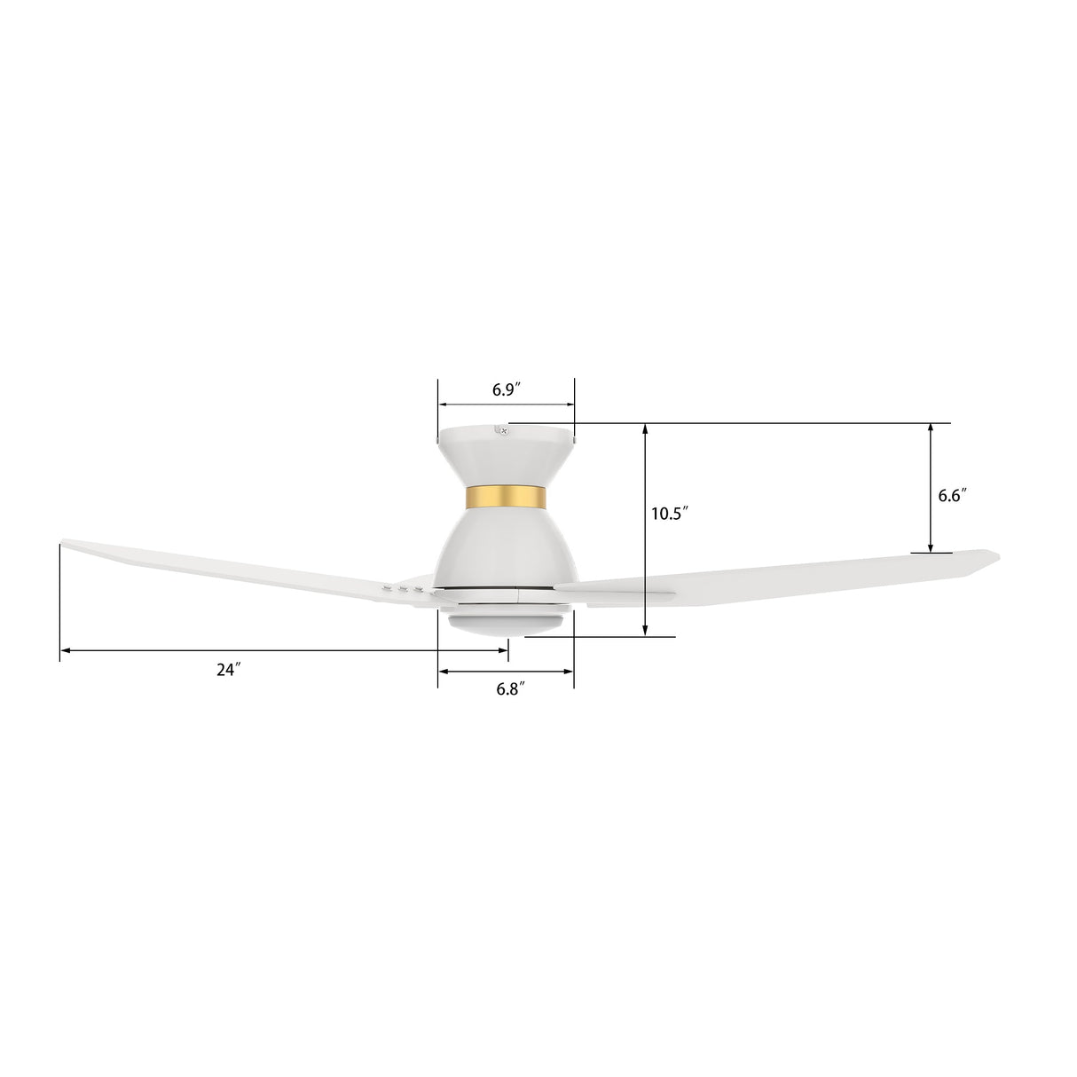 CALEN 48 inch 3-Blade Flush Mount Smart Ceiling Fan with LED Light & Remote