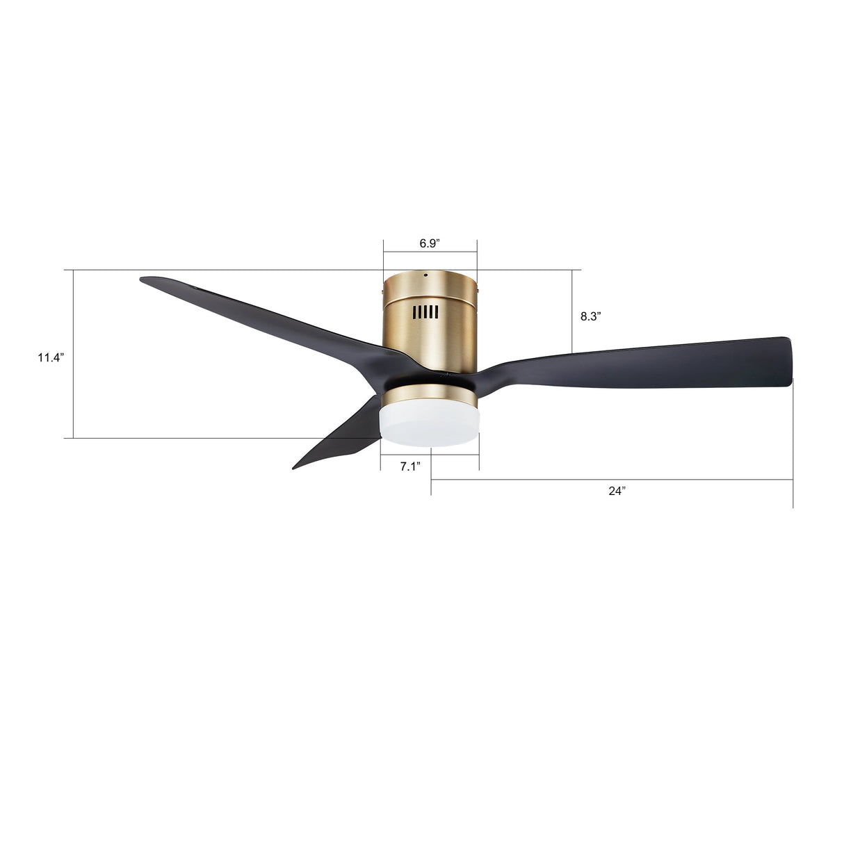 SPEZIA 48 In 3 Blade Smart Ceiling Fan With Integrated LED Lights With Google Home