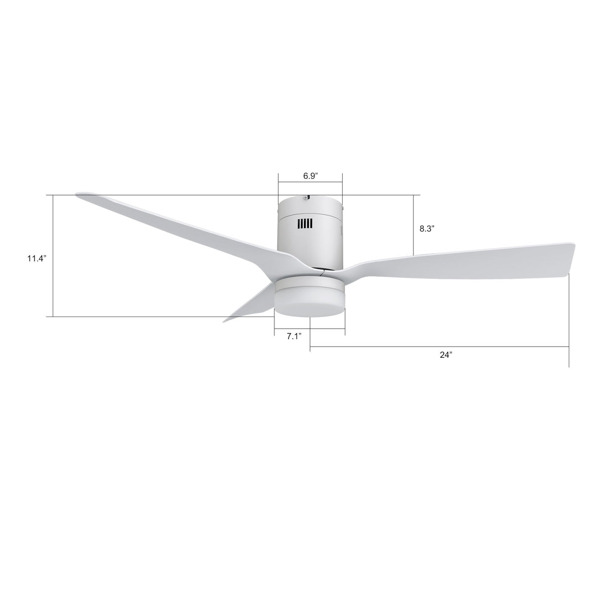 SPEZIA 48 inch 3-Blade Flush Mount Smart Ceiling Fan with LED Light & Remote