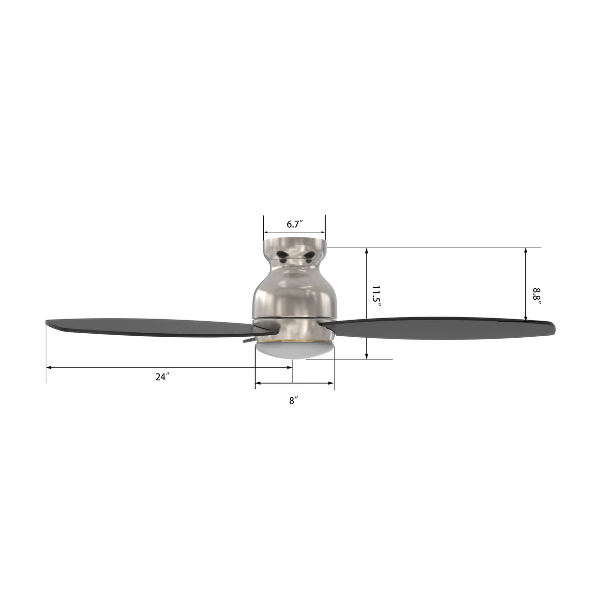 TRENTO 48 In 3 Blade Smart Ceiling Fan With Integrated LED Lights With Google Home