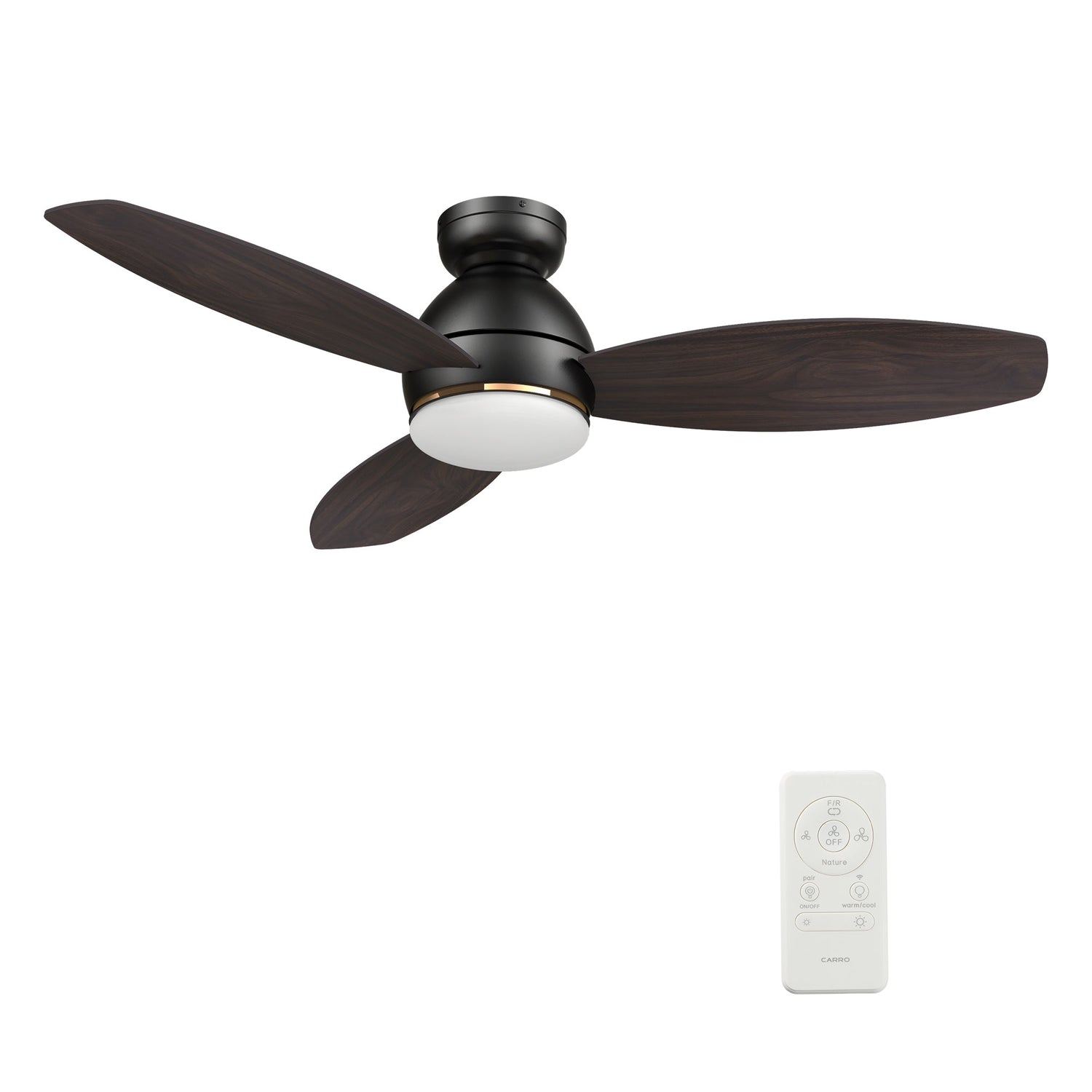 HOBART 48 In 3 Blade Smart Ceiling Fan With Integrated LED Lights With Google Home