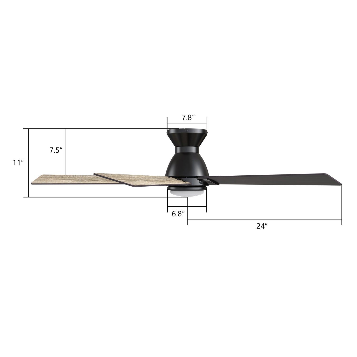 ASCENDER 48 inch 5-Blade Flush Mount Smart Ceiling Fan with LED Light & Remote