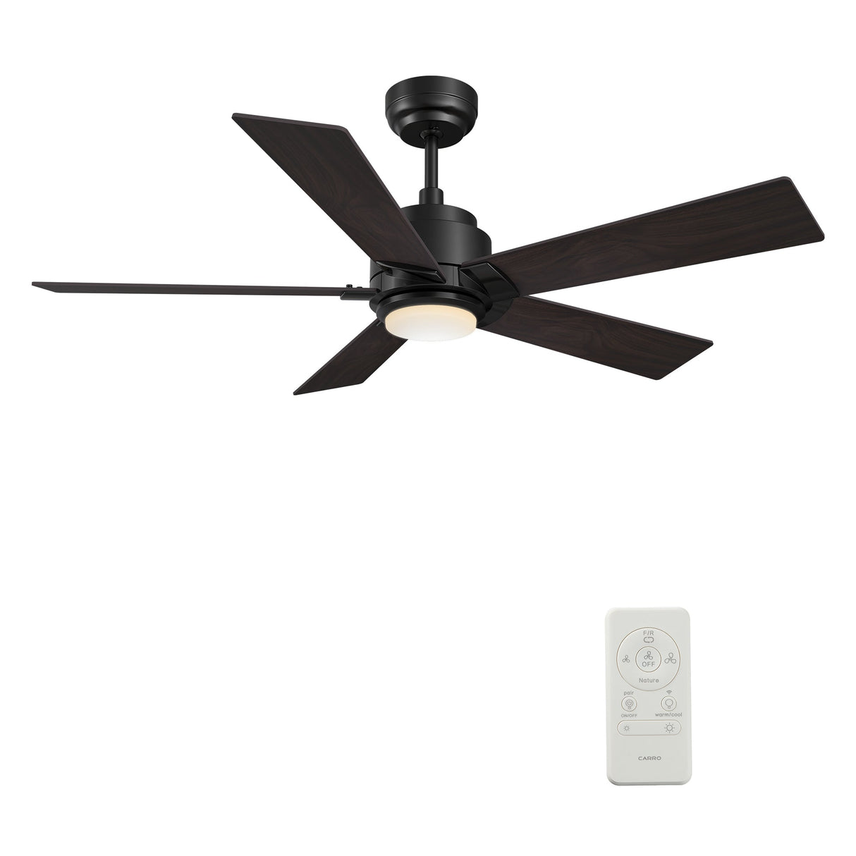 ASCENDER 48 In 5 Blade Smart Ceiling Fan With Integrated LED Lights With Google Home