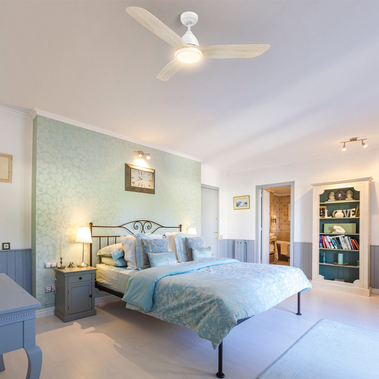 GARRICK 52 In 3 Blade Smart Ceiling Fan With Integrated LED Lights With Google Home