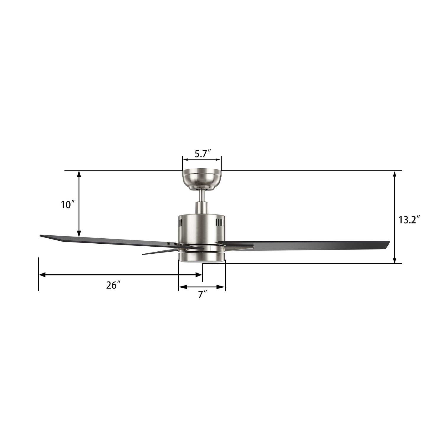 MONTGOMERY 52 In 3 Blade Smart Ceiling Fan With Integrated LED Lights With Google Home