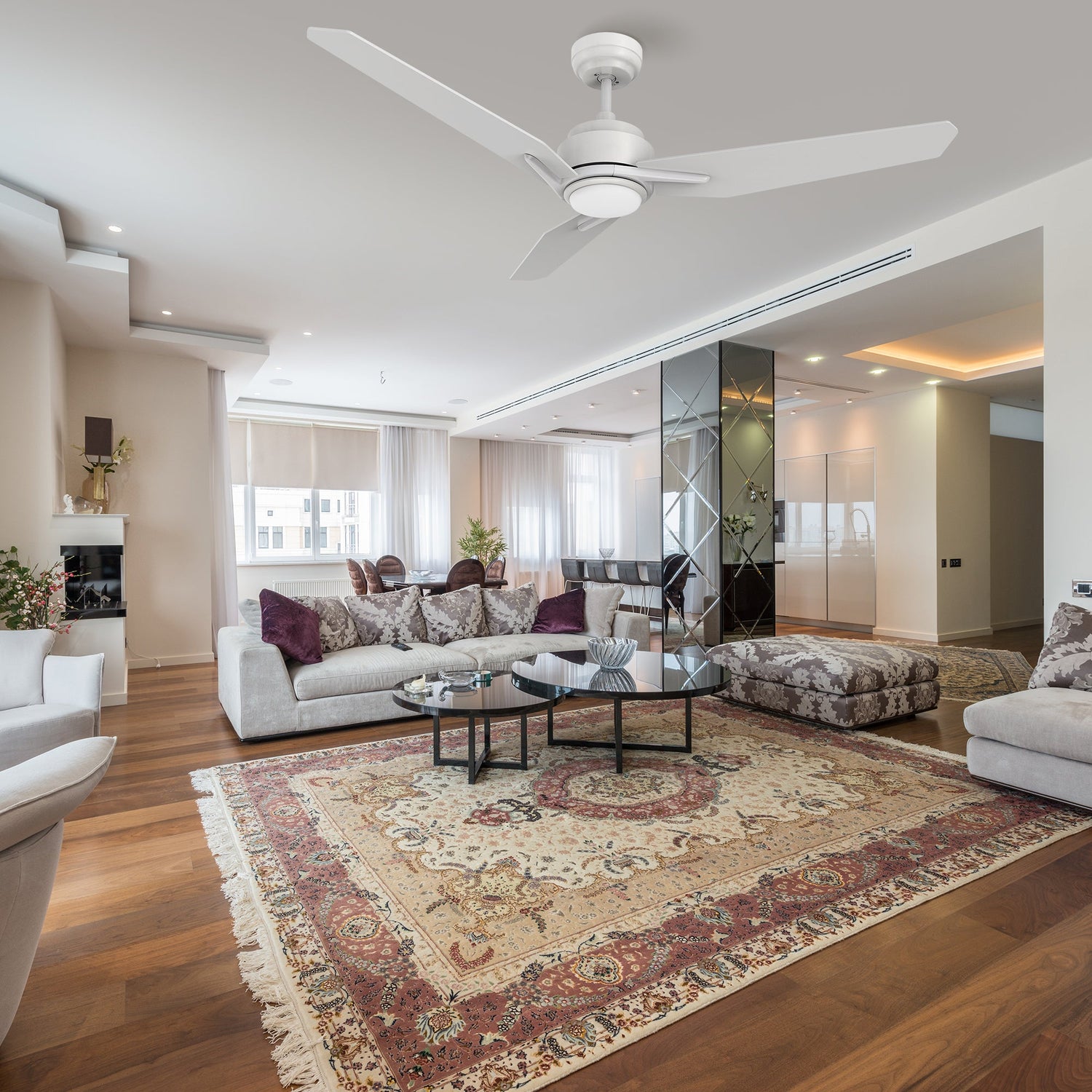 CALEN 52 inch 3-Blade Smart Ceiling Fan with LED Light & Remote