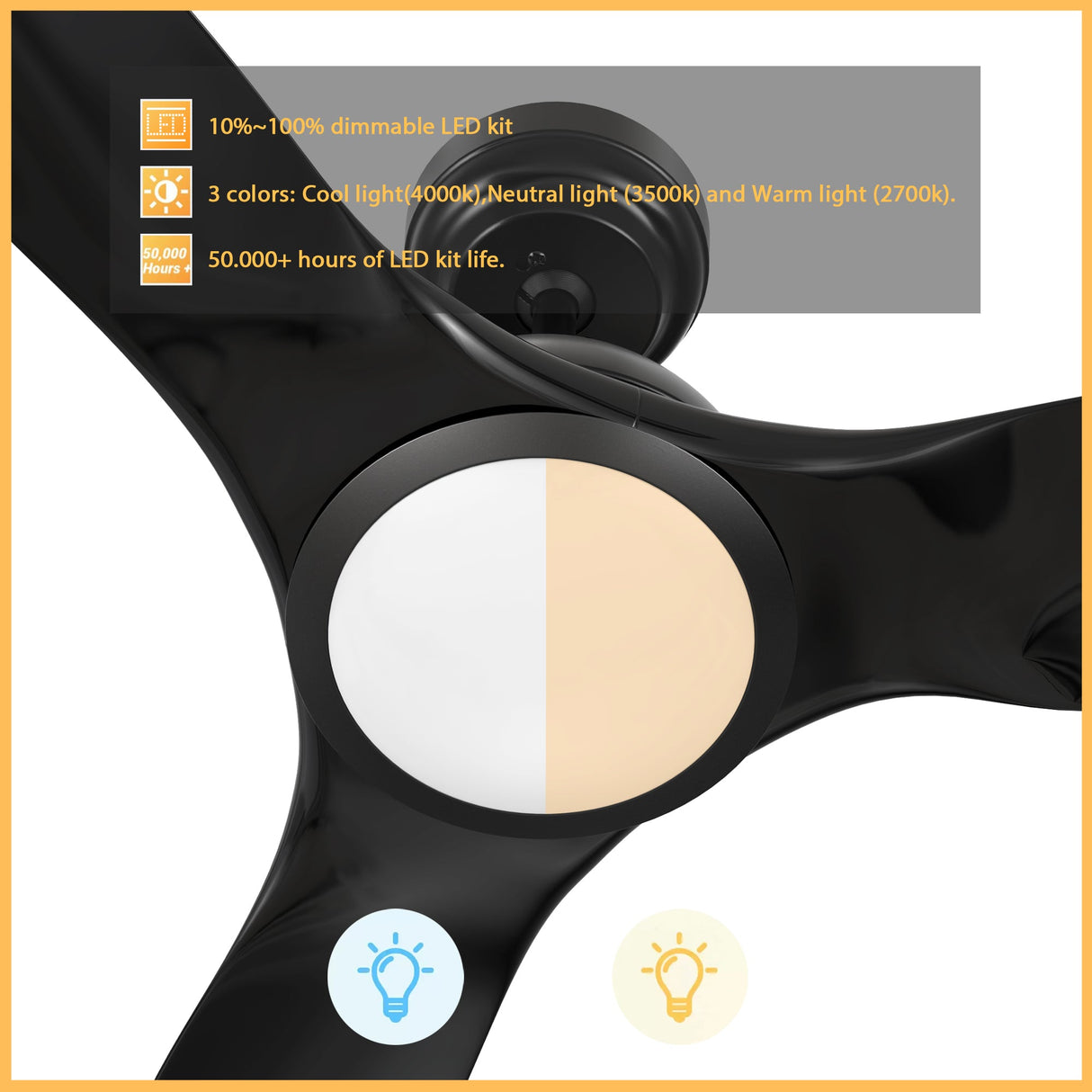 CRANSTON 52 In 3 Blade Smart Ceiling Fan With Integrated LED Lights With Google Home