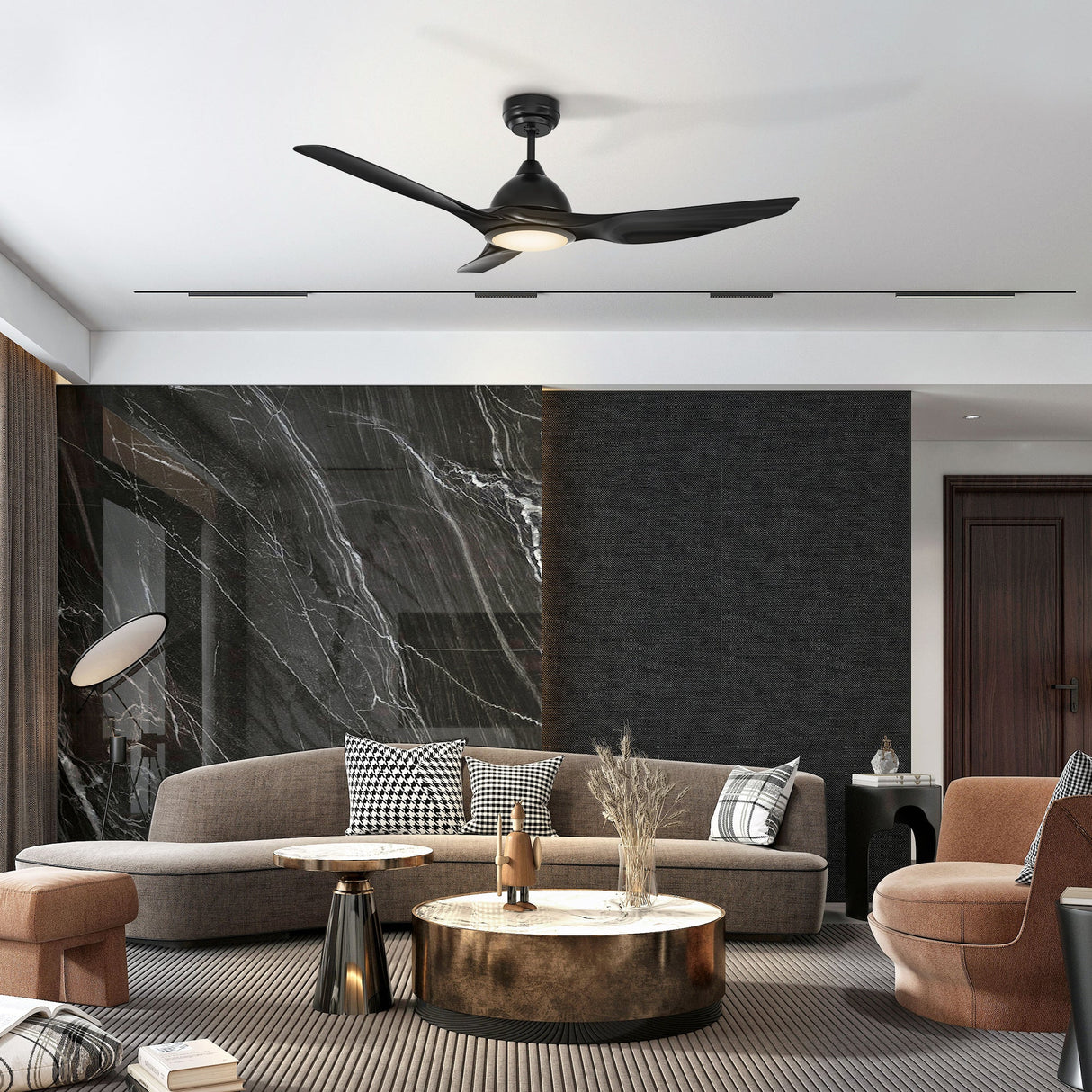 CRANSTON 52 In 3 Blade Smart Ceiling Fan With Integrated LED Lights With Google Home