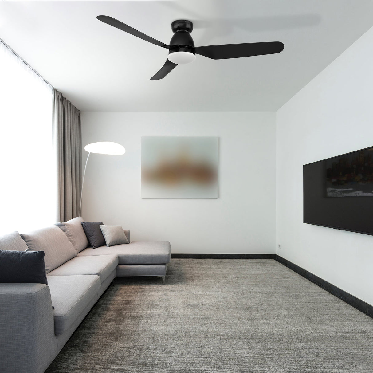 DENVER 52 In 3 Blade Smart Ceiling Fan With Integrated LED Lights With Google Home