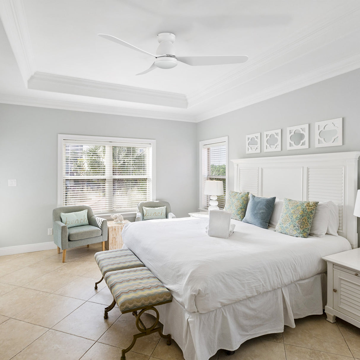 DENVER 52 In 3 Blade Smart Ceiling Fan With Integrated LED Lights With Google Home