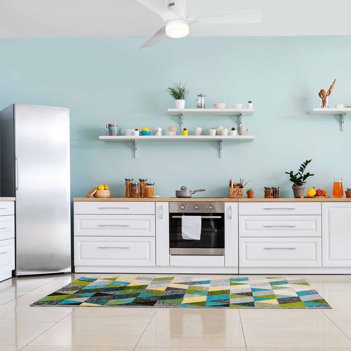 SPEZIA 52 In 3 Blade Smart Ceiling Fan With Integrated LED Lights With Google Home