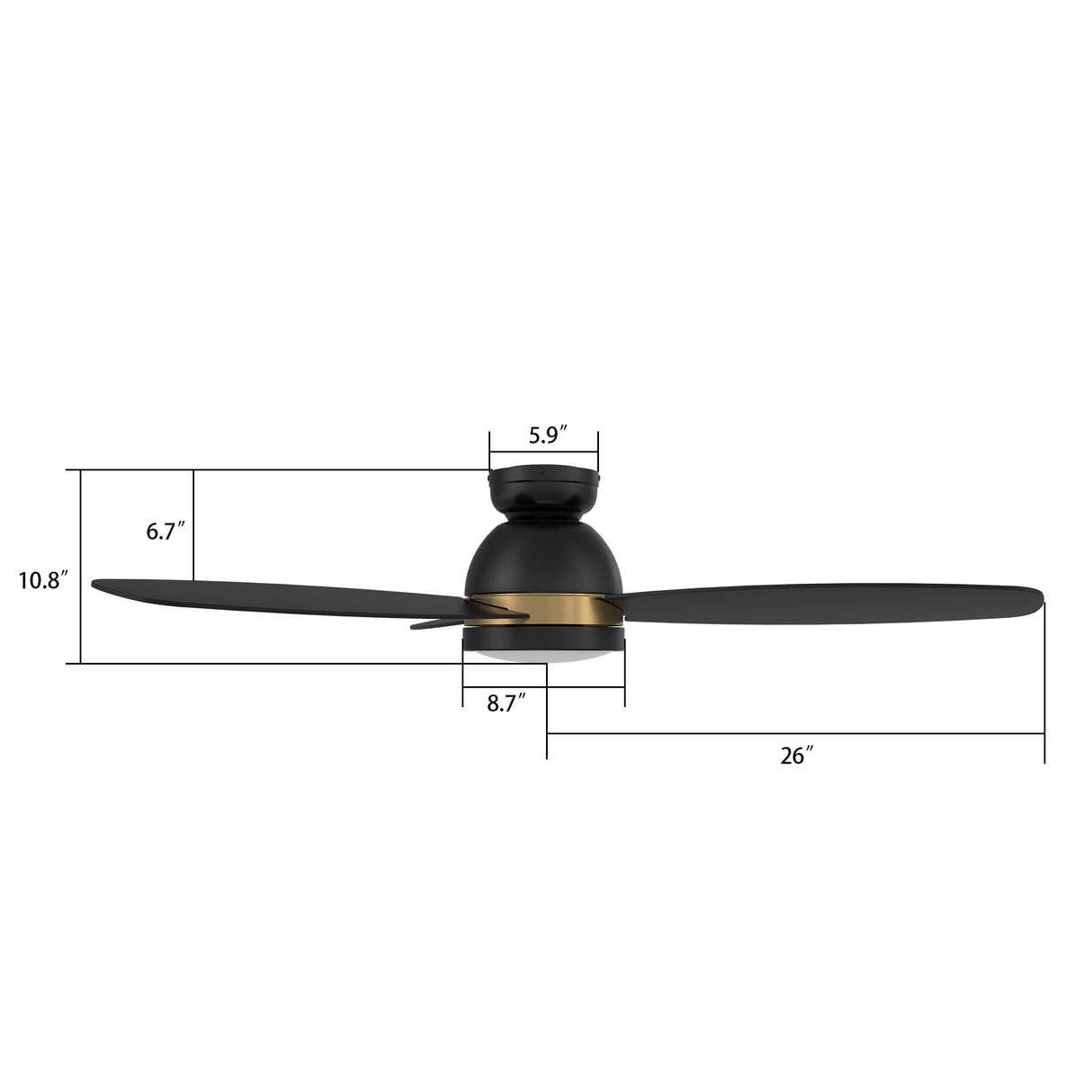 FREMONT 52 In 3 Blade Smart Ceiling Fan With Integrated LED Lights With Google Home