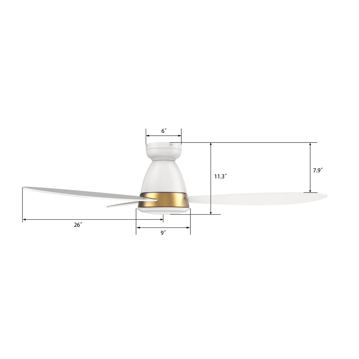 YORK 52 inch 3-Blade Flush Mount Smart Ceiling Fan with LED Light & Remote