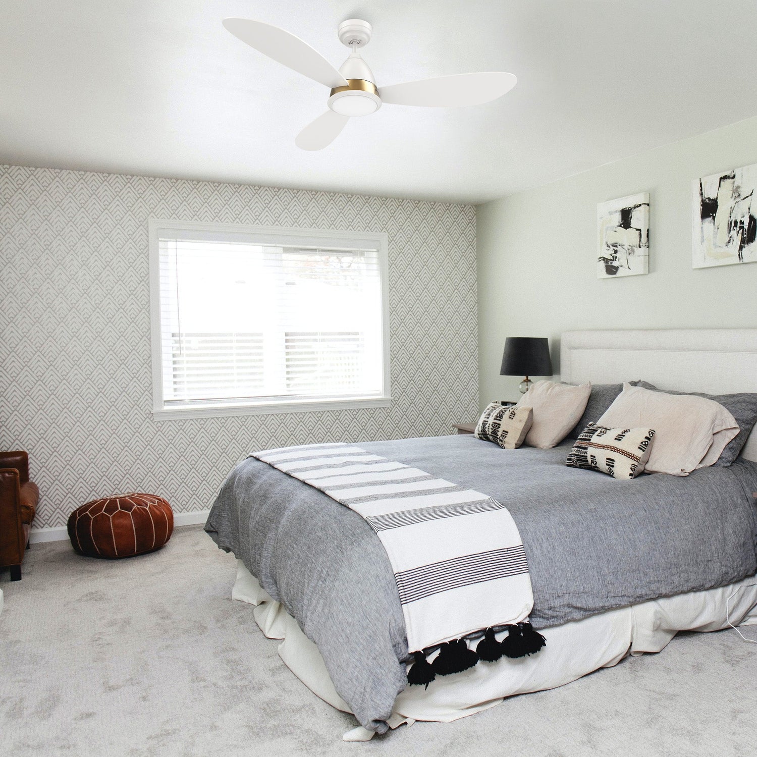 YORK 52 In 3 Blade Smart Ceiling Fan With Integrated LED Lights With Google Home