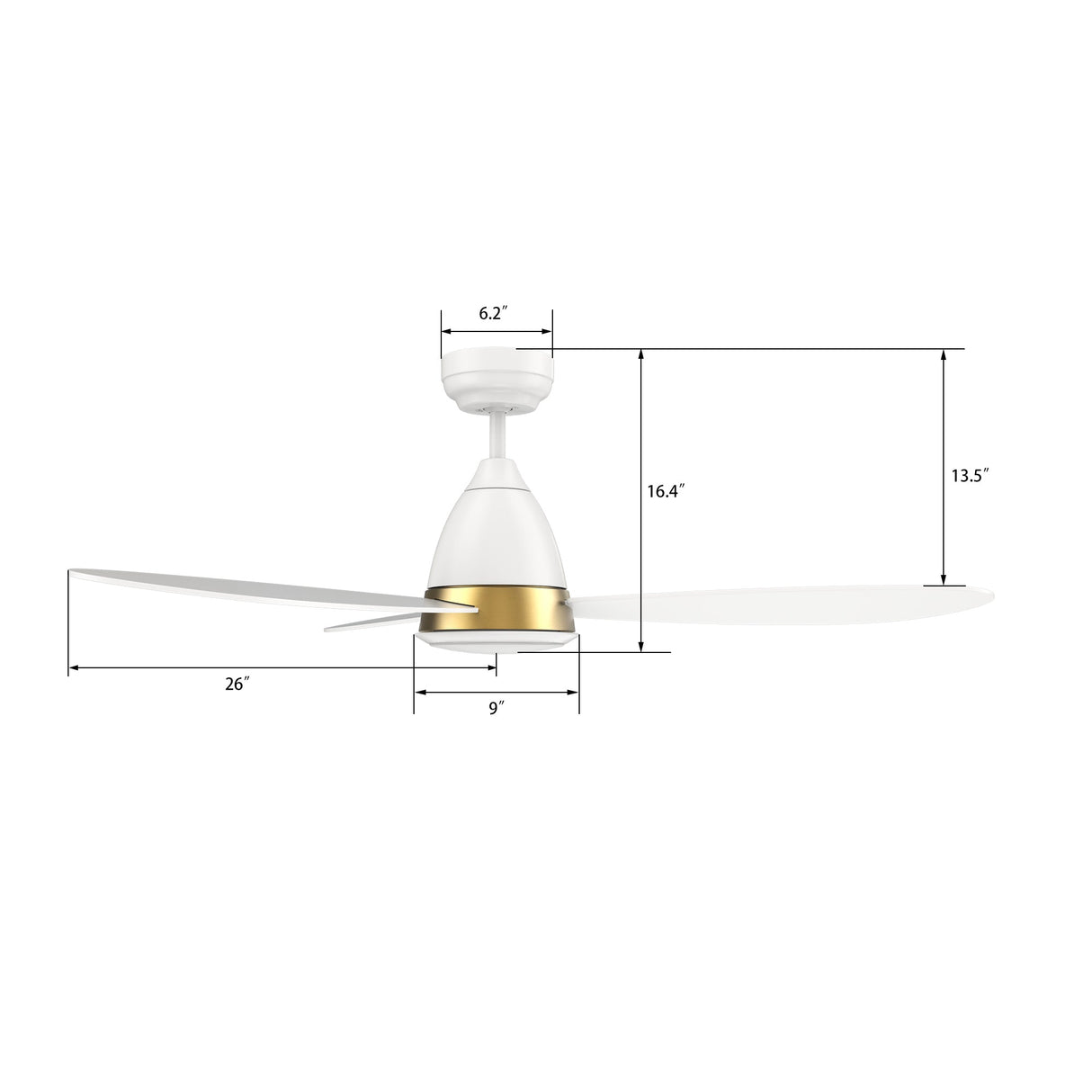 YORK 52 In 3 Blade Smart Ceiling Fan With Integrated LED Lights With Google Home