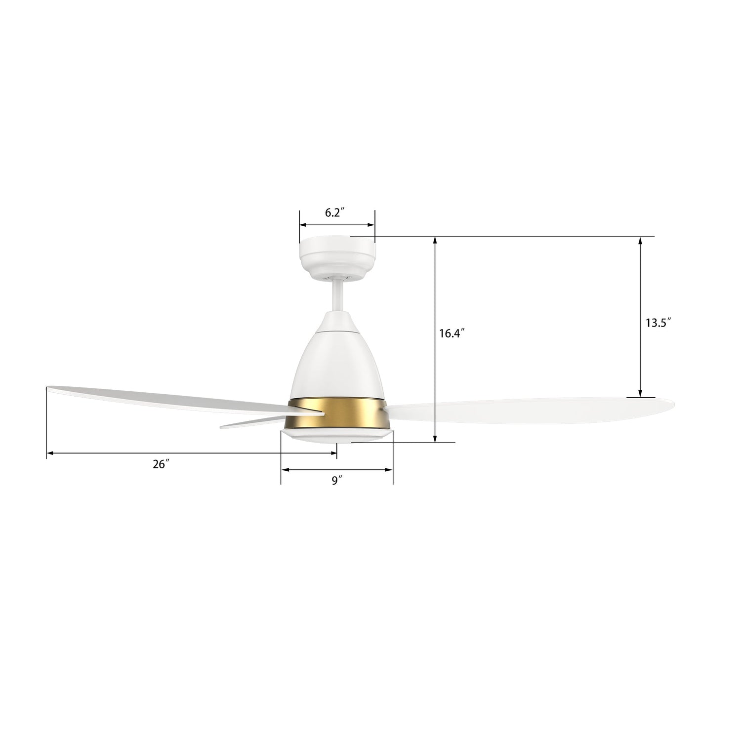 YORK 52 In 3 Blade Smart Ceiling Fan With Integrated LED Lights With Google Home
