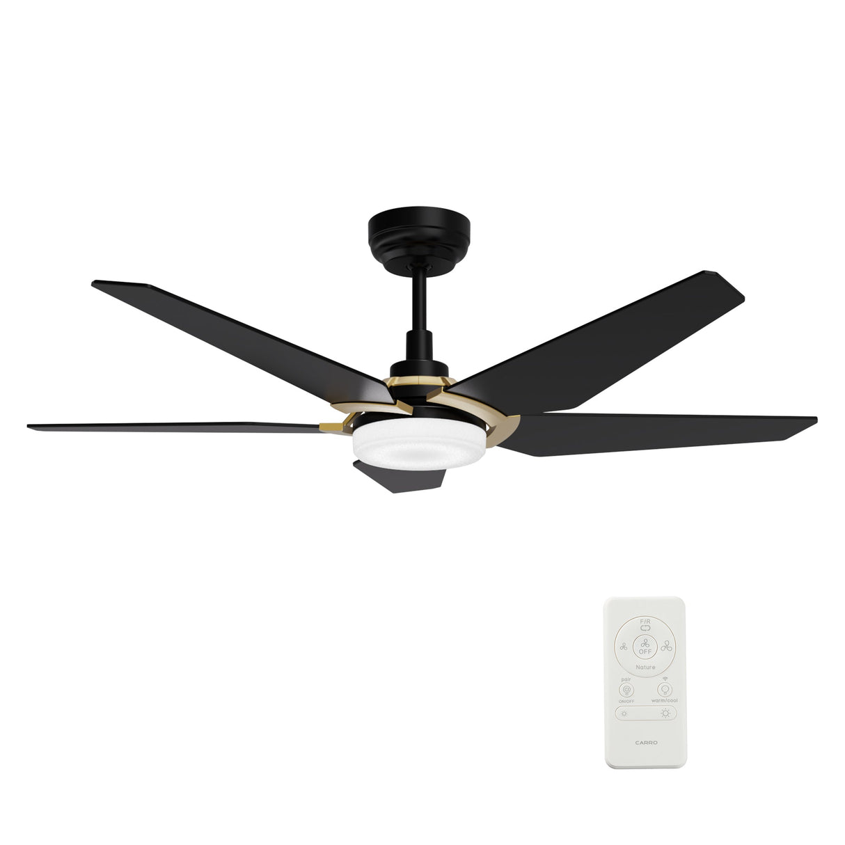 KAJ 52 In 5 Blade Smart Ceiling Fan With Integrated LED Lights With Google Home