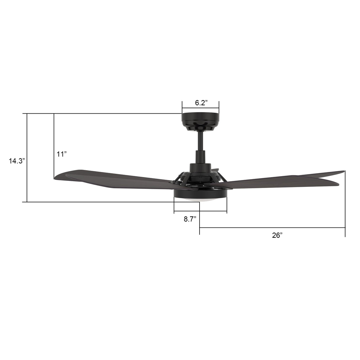 BRISA 52 In 5 Blade Smart Ceiling Fan With Integrated LED Lights With Google Home