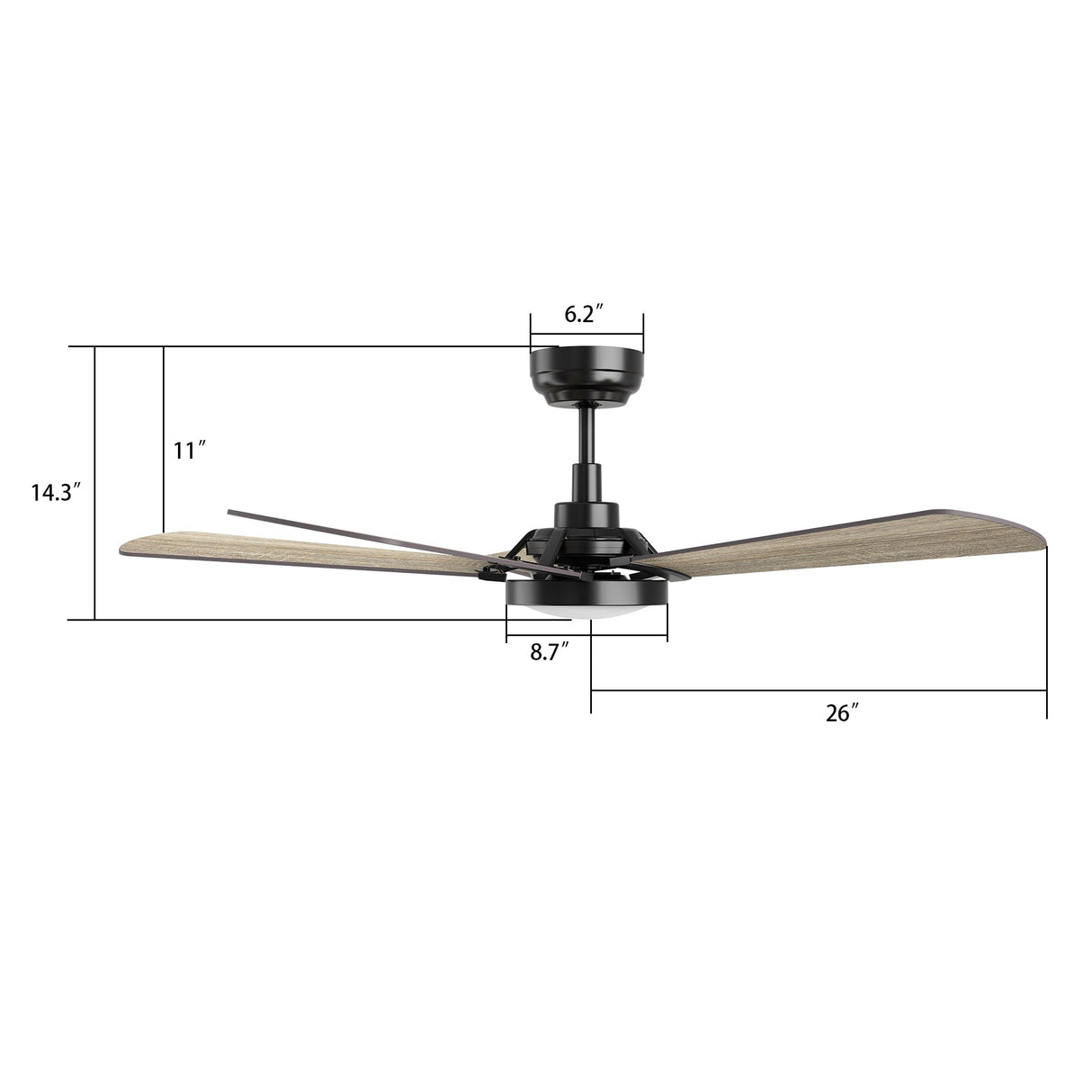 BRISA 52 In 5 Blade Smart Ceiling Fan With Integrated LED Lights With Google Home