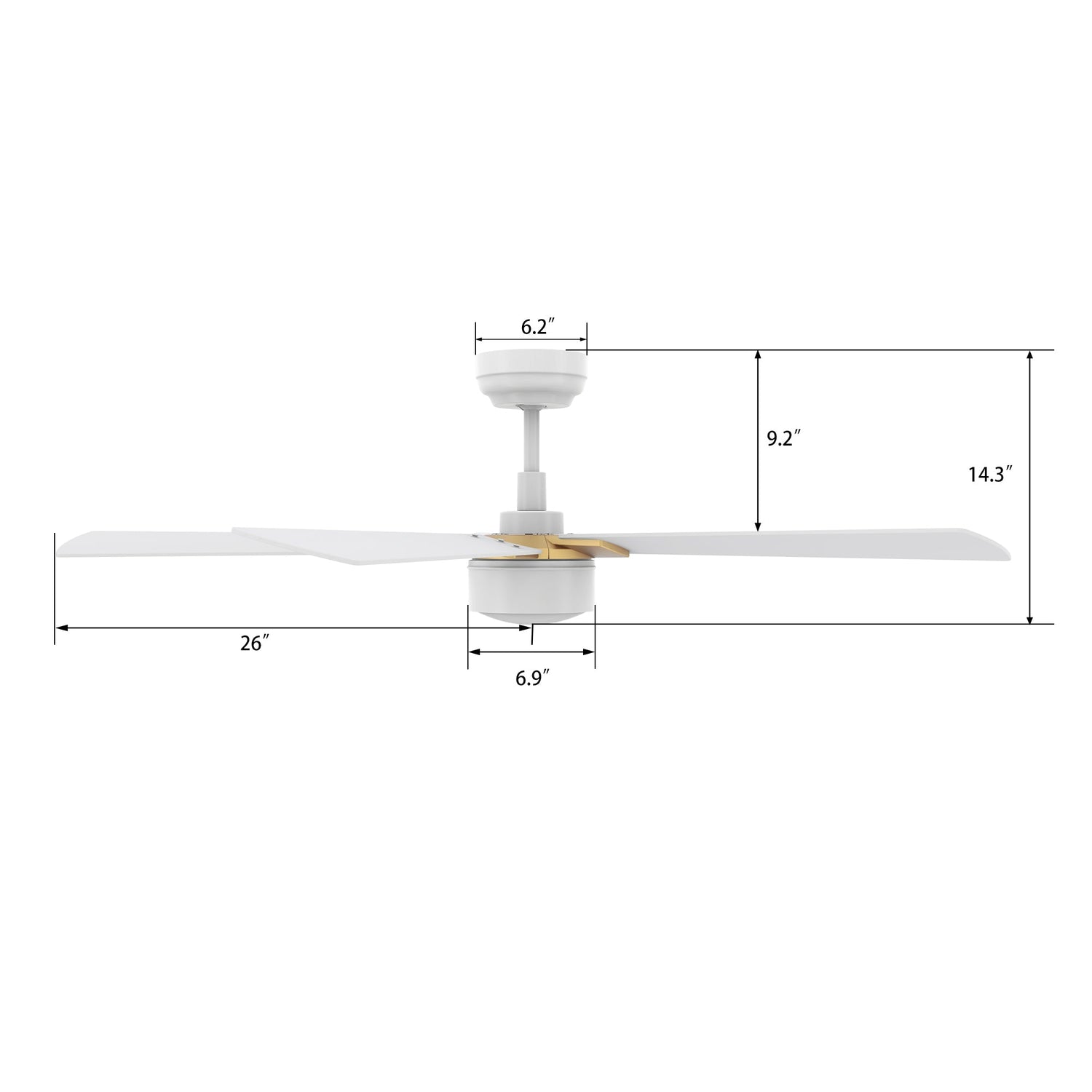 STOCKTON 52 In 5 Blade Smart Ceiling Fan With Integrated LED Lights With Google Home