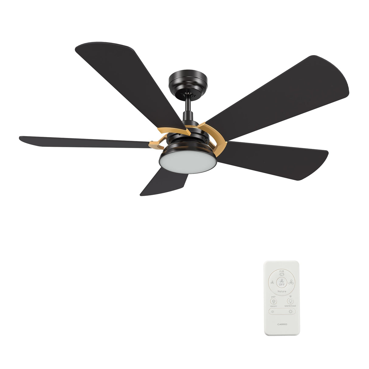 SAVILI 52 In 5 Blade Smart Ceiling Fan With Integrated LED Lights With Google Home