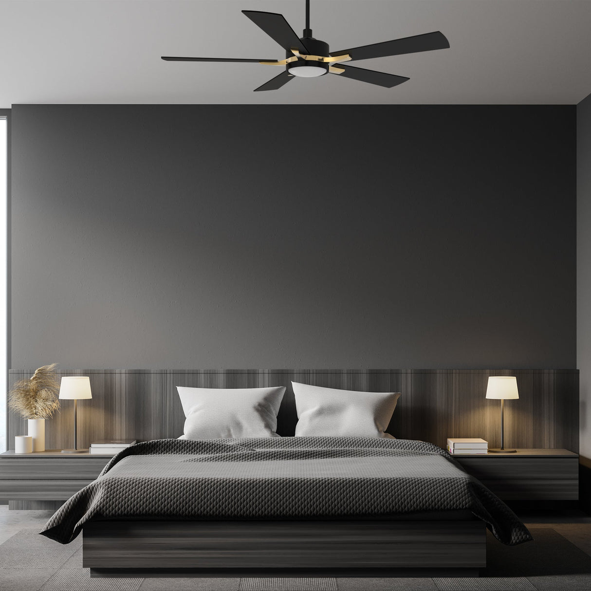 APPLETON 56 In 5 Blade Smart Ceiling Fan With Integrated LED Lights With Google Home