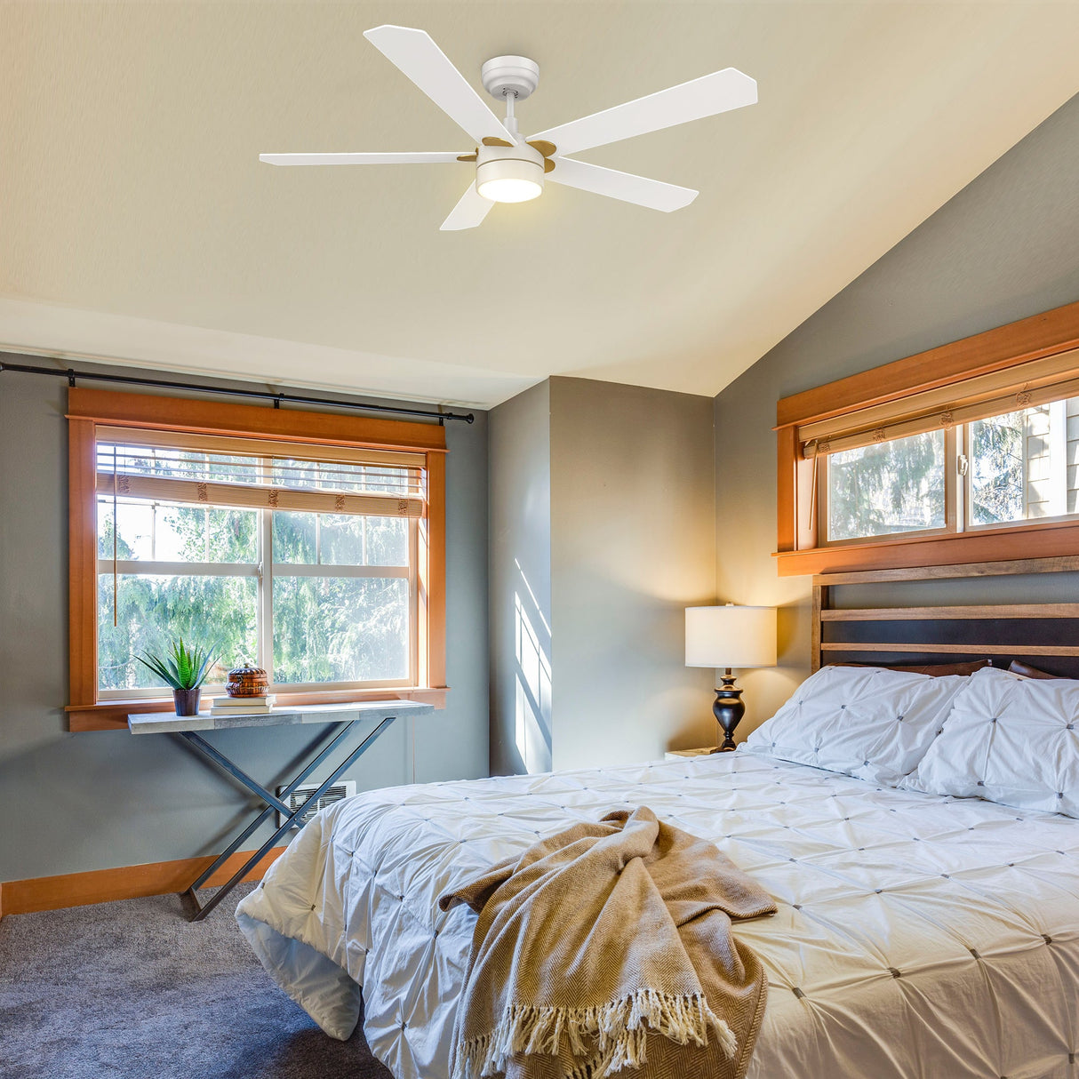 TARRASA 52 In 5 Blade Smart Ceiling Fan With Integrated LED Lights With Google Home