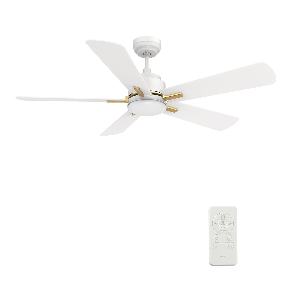OLINDA 52 In 5 Blade Smart Ceiling Fan With Integrated LED Lights With Google Home
